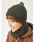 Комплект шапка и снуд 12м21526 хаки