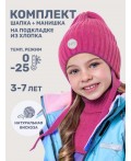 Комплект шапка и манишка 12з16025 фуксия