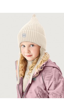 Комплект шапка и манишка 12м21026 молоко