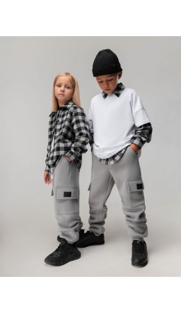 Брюки 6-471МU; светло-серый