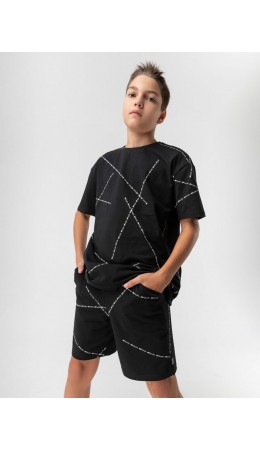 Костюм 46-55МU; черный (белый)