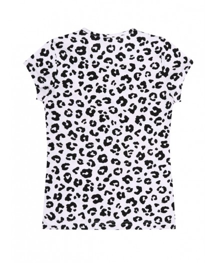 футболка 1ДДФК2621001н; черный леопард на белом