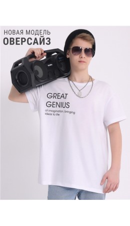футболка 1ПДФК4518001; белый / Великий гений