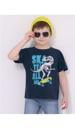 футболка 1ПДФК4331001; темно-синий77 / Тиранозавр на скейте