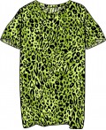 платье 1ДПК4410001н; черный леопард на салатовом