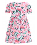 платье 1ДПК3999001н; цветы маслом на розовом
