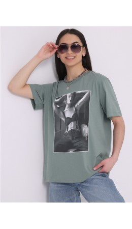 футболка 1ЖДФК4442001; серо-зеленый113 / С подтяжками