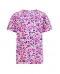 футболка 1ДДФК4433001н; сердечки леопард на розовом