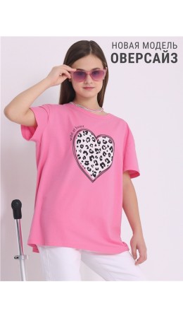 футболка 1ДДФК4512001; розовый268 / Принтованное сердце