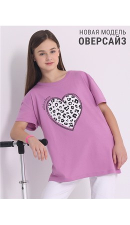 футболка 1ДДФК4512001; сиреневый272 / Принтованное сердце