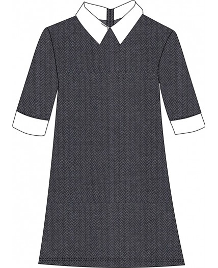 платье 1ДПД868176; твид черный+серый+белый