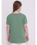 футболка 1ДДФК4515001; зеленый263 / Кот и рыба вышивка
