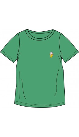 футболка 1ДДФК4515001; ярко-зеленый257 / Кот и банан вышивка