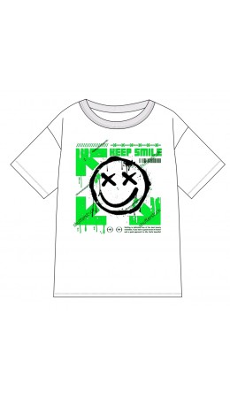 футболка 1ПДФК4333001; белый / Смайл и стрелы