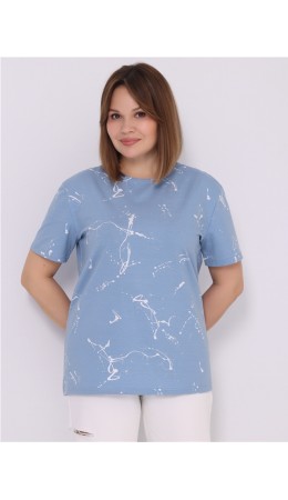 футболка 1ЖДФК3305804н; брызги краски на серо-голубом