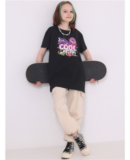 футболка 1ДДФК4512001; черный / Классная девчонка