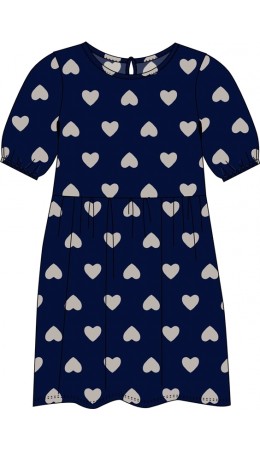 платье 1ДПК4402804н; бежевые сердечки на темно-синем