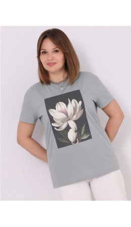 футболка 1ЖДФК3298001; серый261 / Восточный цветок