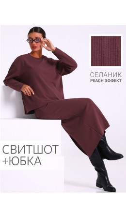 свитшот+юбка 2ЖСЮ5803301; темно-бордовый299