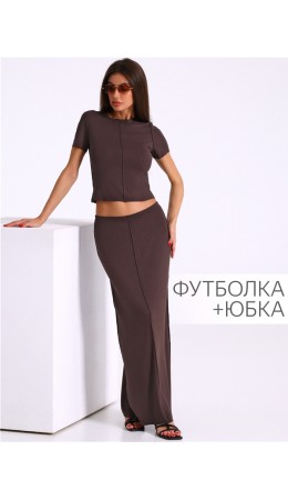футболка+юбка 2ЖФЮ5791323; темно-коричневый301