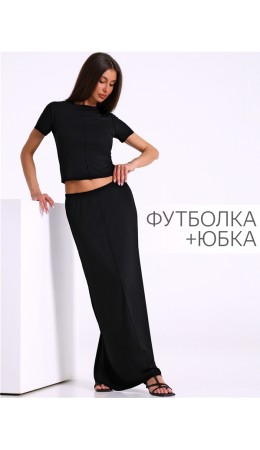 футболка+юбка 2ЖФЮ5791323; черный