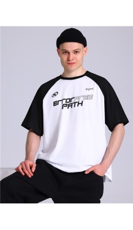 футболка 1МДФК5040001; белый+черный / Моношрифт
