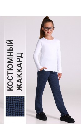 брюки 1ДББ848176; гусиная лапка черный+ярко-синий