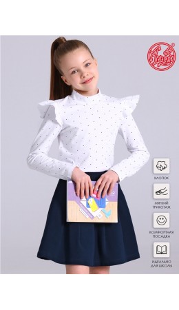 водолазка 1ДДВД3875804н; темно-синий горох 2 на белом