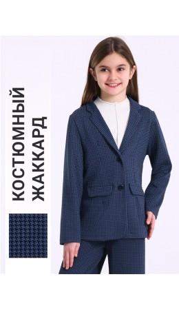жакет 1ДДЖД4540176; гусиная лапка черный+ярко-синий