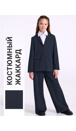 жакет+брюки 2ДЖБ5931176; твид черный+темно-синий