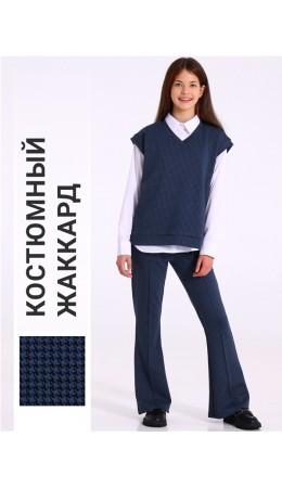 жилет+брюки 2ДЖБ5779176; гусиная лапка черный+ярко-синий