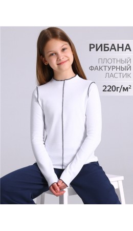 лонгслив 1ДДЛД4501200; белый+темно-синий77