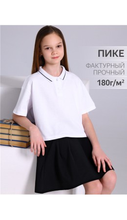 футболка-поло 1ДДПК4727090; белый+белый+темно-синий77