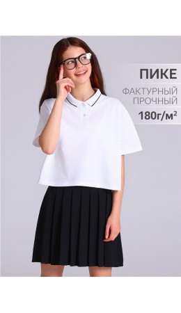футболка-поло 1ДДПК4729090; белый+белый+темно-синий77