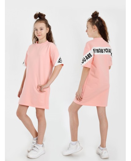 KIP-ПЛ-20/1 Платье Селеста-1 с шелкографией Розовый