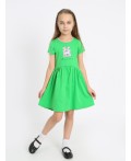 ПЛ-665/1 Платье Таня-1 с шелкографией Зелёный