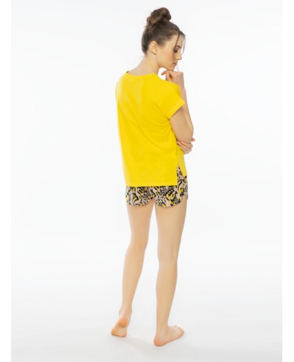 012115 4908 Комплект с шортами короткий рукав LETS ROCK желтый