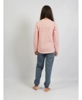 105225 0000 Комплект с брюками длинный рукав BABY байка дет. розовый