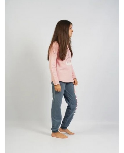 105225 0000 Комплект с брюками длинный рукав BABY байка дет. розовый