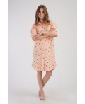 310077 1929 Платье рубашка короткий рукав LOVE персиковый