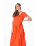 171223/1 Платье с заниженной талией штапель оранжевый