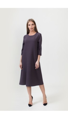 201002 Платье рукав 3/4 с карманами 'Валентино', зара темно-серый