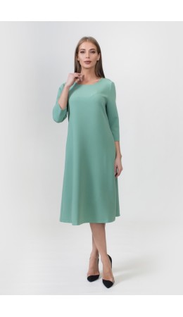 201002 Платье рукав 3/4 с карманами 'Валентино', зара светло-зеленый