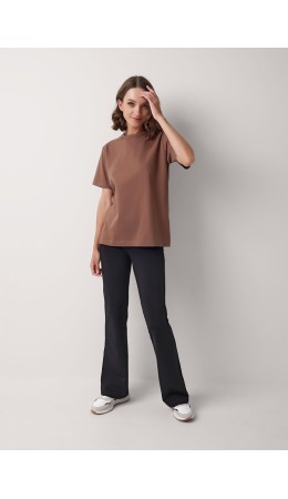 CLE LF011 Футболка жен. ЧБ база, коричневый