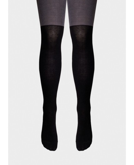 CLE Колготки дет.КД1318 116-128 fashion хл+эл, чёрный/т.серый