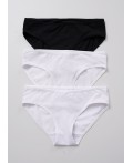 CLE Трусы дев.(набор) GC5654 3 шт, белый/чёрный