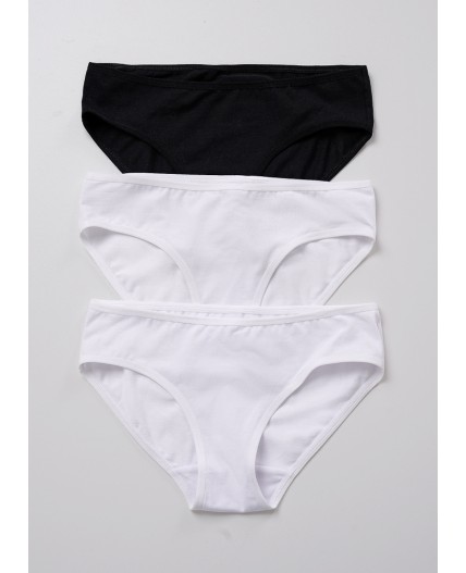 CLE Трусы дев.(набор) GC5654 3 шт, белый/чёрный