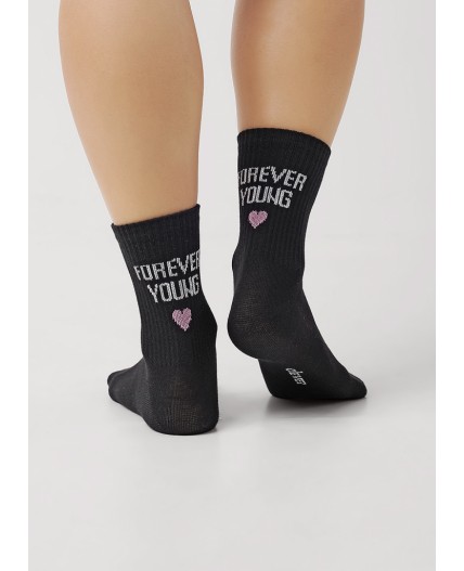 CLE Носки дет.С1525 20-22,22 свэг дев, чёрный