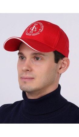 CLE Бейсболка 13 кант CLV х/б  (GK1604-1001 кепка с козыр), красный/молочный