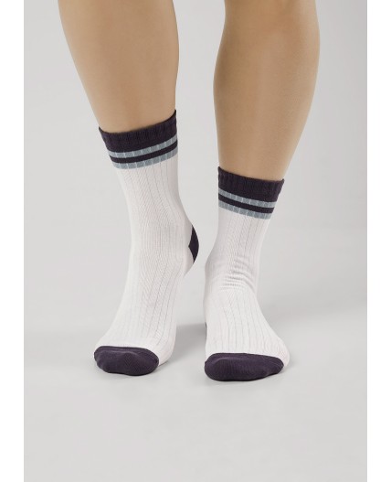 CLE Носки жен.Д5546 грэй хл+эл, белый